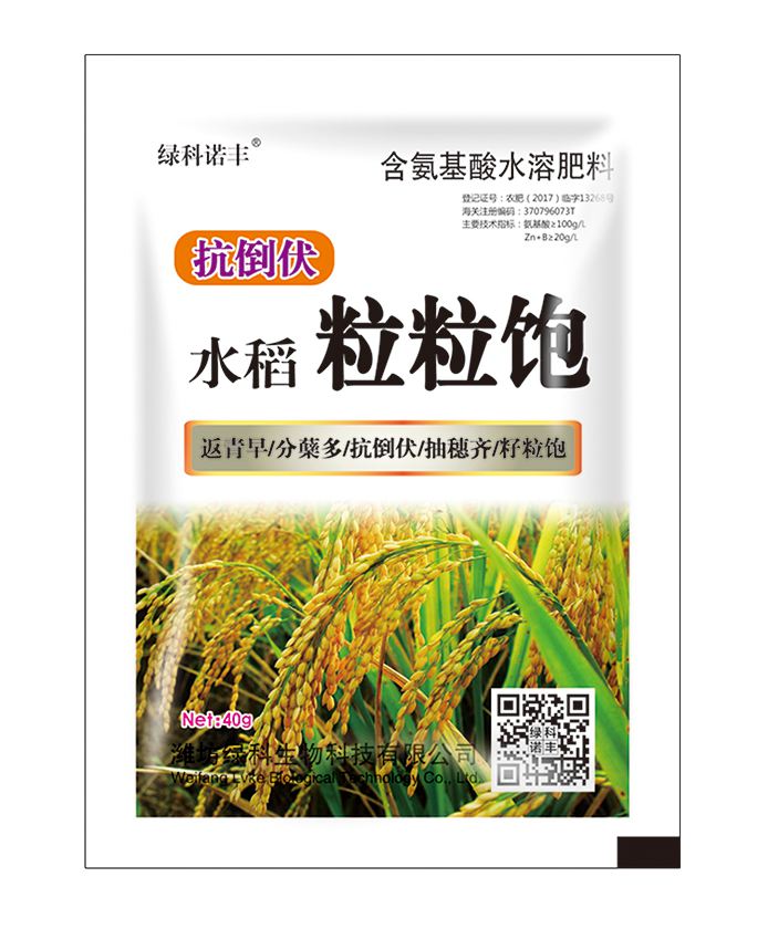 抗倒伏 水稻粒粒饱 40g单袋 含氨基酸水溶肥料 绿